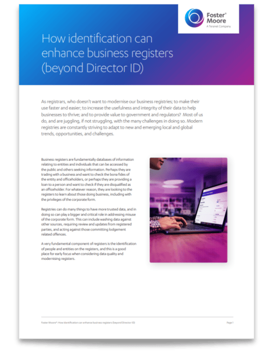 How identification can  enhance business registers  (beyond Director ID) - White Paper Thumbnail